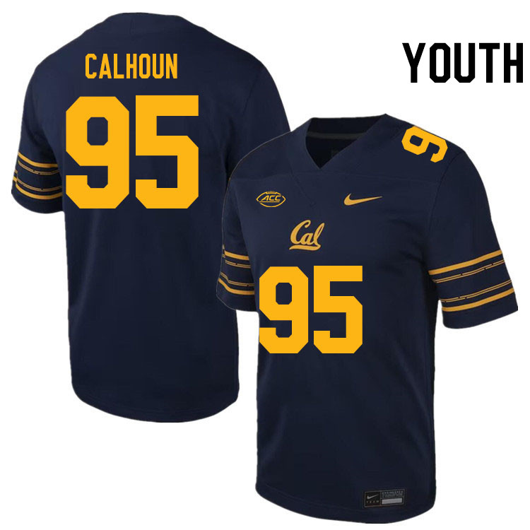 Youth #95 Akili Calhoun California Golden Bears ACC Conference College Football Jerseys Stitched Sal